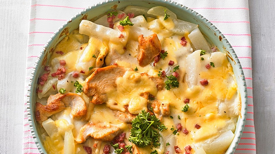 Kohlrabi-Auflauf mit Hähnchenbrust