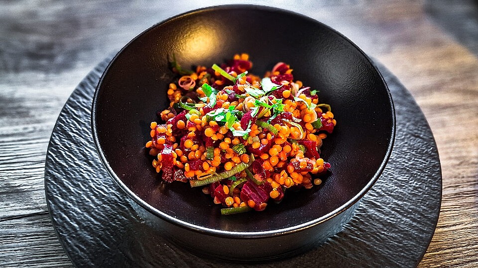 Rote Linsen-Salat mit Roter Bete